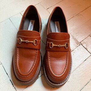 Steve Madden LAWSEN Cognac Leather Loafers